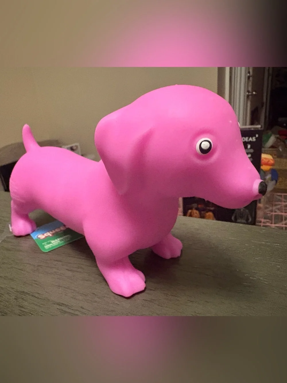 Squeezy wiener dog pink